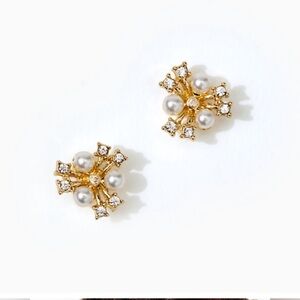 NEW señorita stud earrings post back pearl gold crystal Lilly Pulitzer